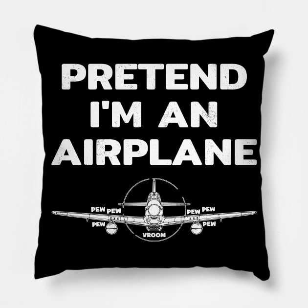 Pretend I am an airplane Pillow by NicGrayTees