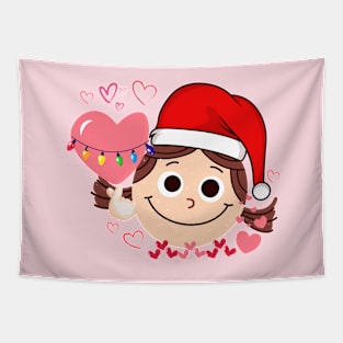 Cute Christmas girl Tapestry