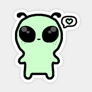 Cute green alien doodle Magnet