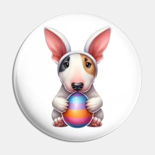 Easter Bull Terrier Dog Pin