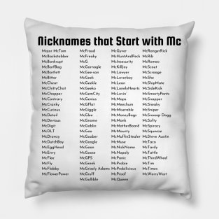 Nicknames that Start with Mc Pillow