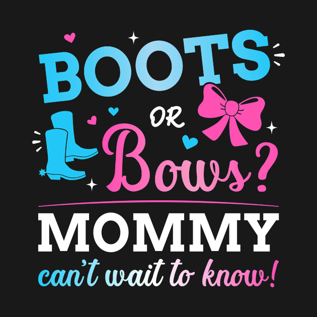 Gender reveal boots or bows mommy matching baby party by Designzz