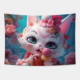 Cute Dessert Kitty 2 Tapestry