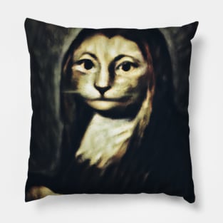 Monalisa Cat Design Pillow