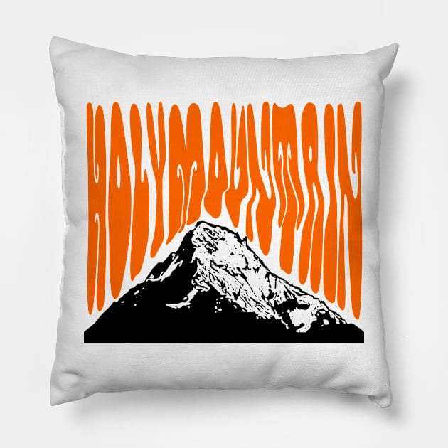 Holy Mountain - Illustration Design Pillow by Vortexspace