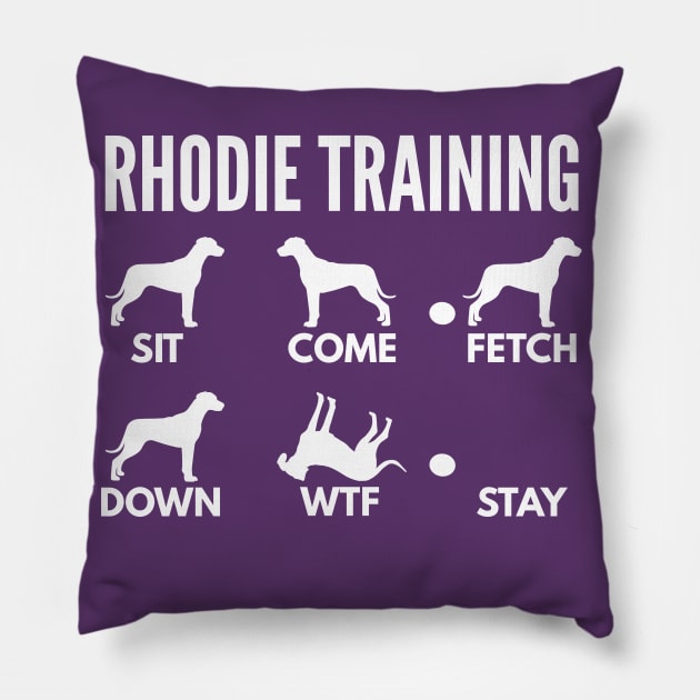 Rhodesian Ridgeback Training Rhodie Dog Tricks Pillow by DoggyStyles