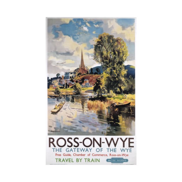 Ross-on-Wye, Herefordshire - BR - Vintage Railway Travel Poster - 1951 by BASlade93