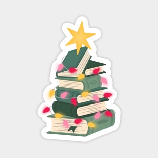 bookish christmas tree Magnet