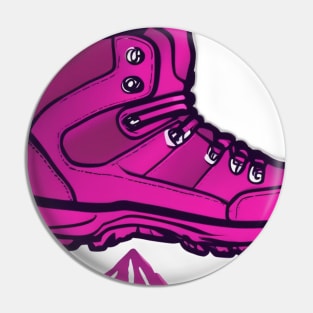 Vibrant Pink Hiking Boot Adventure Design No. 815 Pin