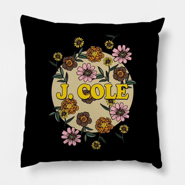 J. Cole Name Personalized Flower Retro Floral 80s 90s Name Style Pillow by Ancientdistant