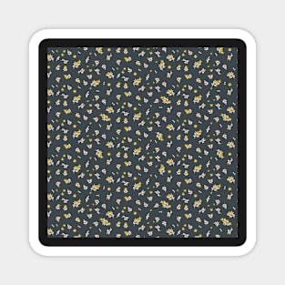 Dark Wildflower Pattern Magnet