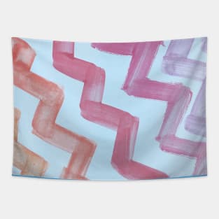 Watercolor rainbow zig zag Pattern watercolour painting Tapestry