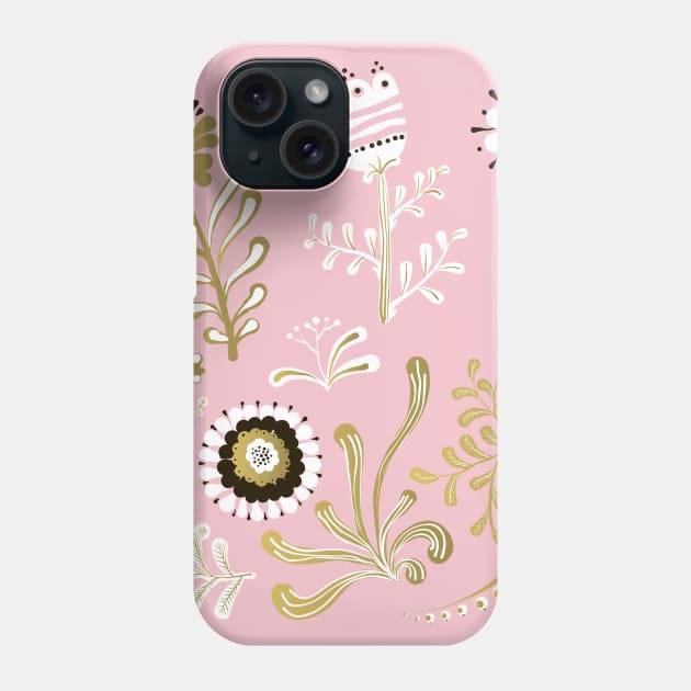 Elegance Seamless pattern with flowers Phone Case by Olga Berlet