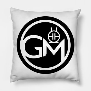 Growler Media Logo Round Black Pillow