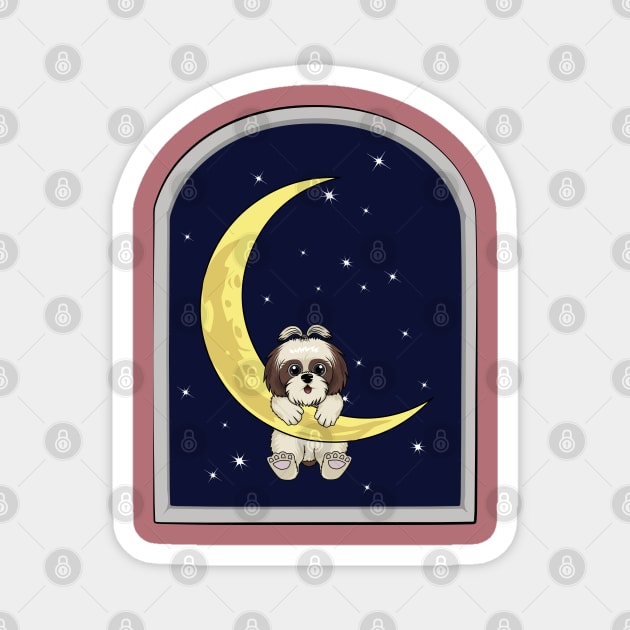 Shih Tzu (Moonlight) Magnet by viograpiks