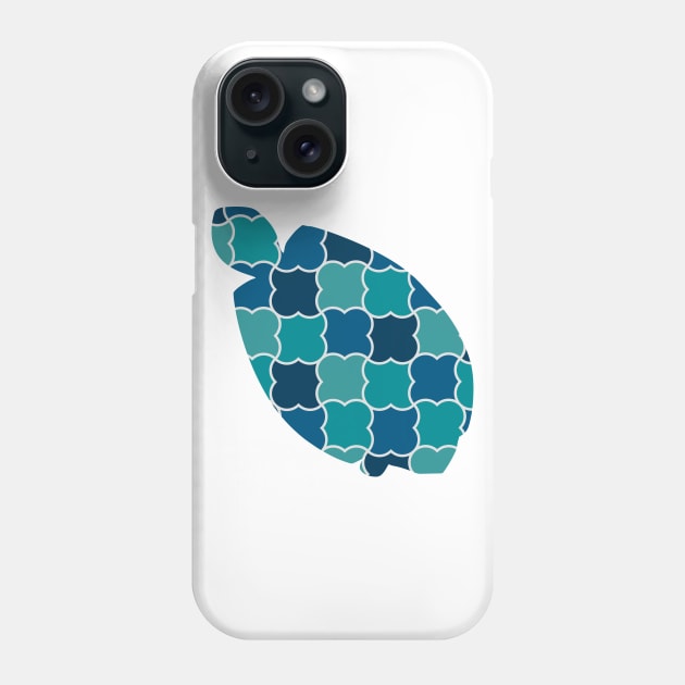 Turtle Silhouette with Pattern Phone Case by deificusArt