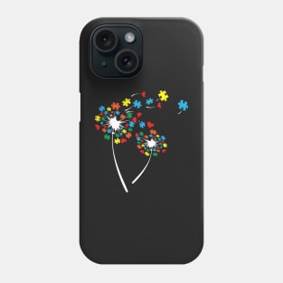 Autism Puzzle Pieces Dandelion Flower Cute Awareness Phone Case