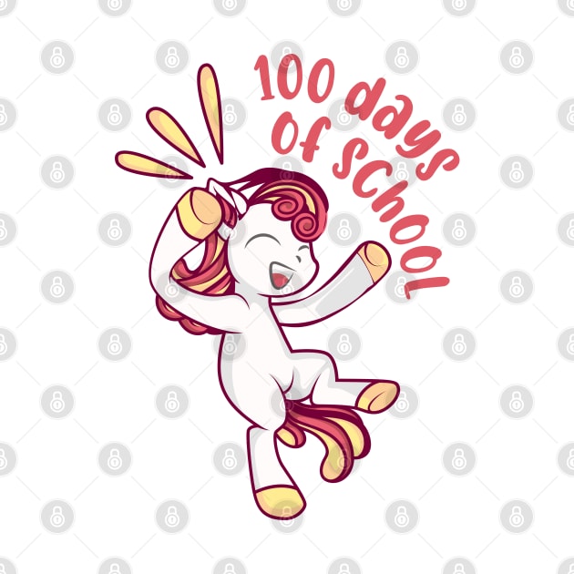 Happy 100 Days Of School Unicorn 100 Days Smarter Kids by alcoshirts