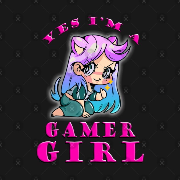 Yes Im A Gamer Girl Sly Pink by Shawnsonart