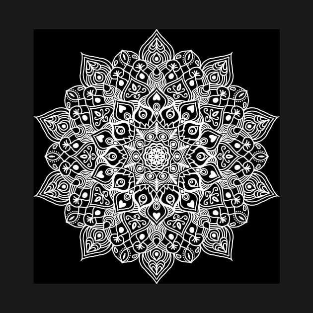 another black and white mandala by chambergambit