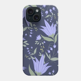 Purple Floral Pattern Dark Phone Case