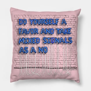 Mixed Signals (blue letters) Pillow