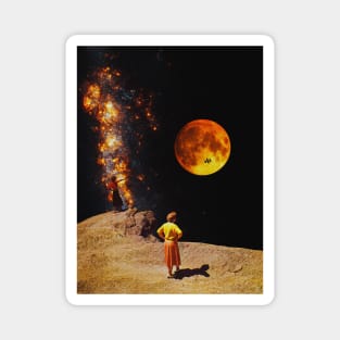 On The Edge - Space Collage, Retro Futurism, Sci Fi Magnet