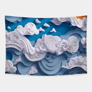 Clouds Quilled Paper Design Tapestry