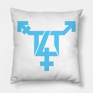 T4T  Symbol - Trans Love - Blue Pillow