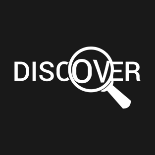 "Discover" magnifying glass minimal design T-Shirt