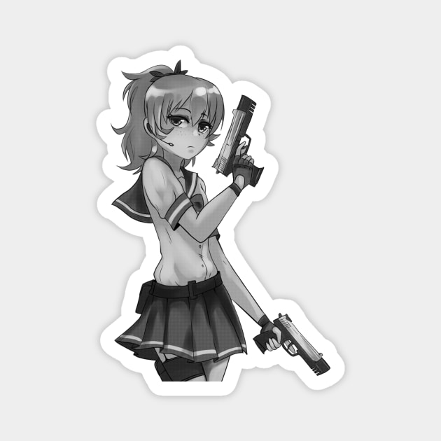 Gun girl Magnet by ShiroiRin