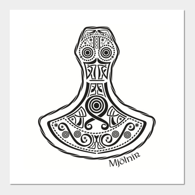 Mjolnir Black Design Mjolnir Posters And Art Prints Teepublic