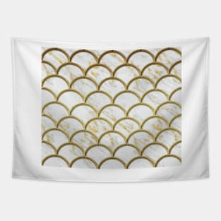 Golden marble deco scales Tapestry