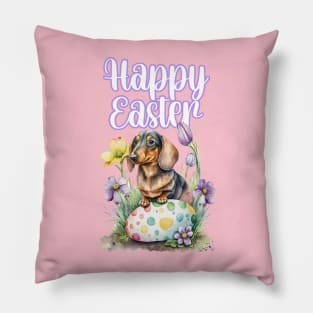 Happy Easter Dachshund Pillow