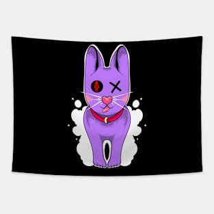 Cat purple Tapestry