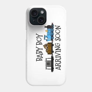 Pregnancy Announcement Steam Train, Baby Boy Arriving Soon Phone Case