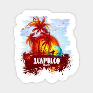 Sunset Beach Acapulco Magnet