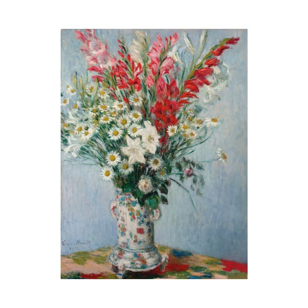 Bouquet of Gladioli, Lilies and Daisies by Claude Monet by Classic Art Stall