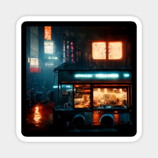 Ramen Truck - Cyberpunk Cityscapes Magnet