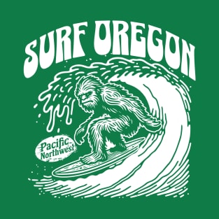 Vintage Surf Oregon // Funny Surfing Sasquatch // Pacific Northwest Surfer T-Shirt