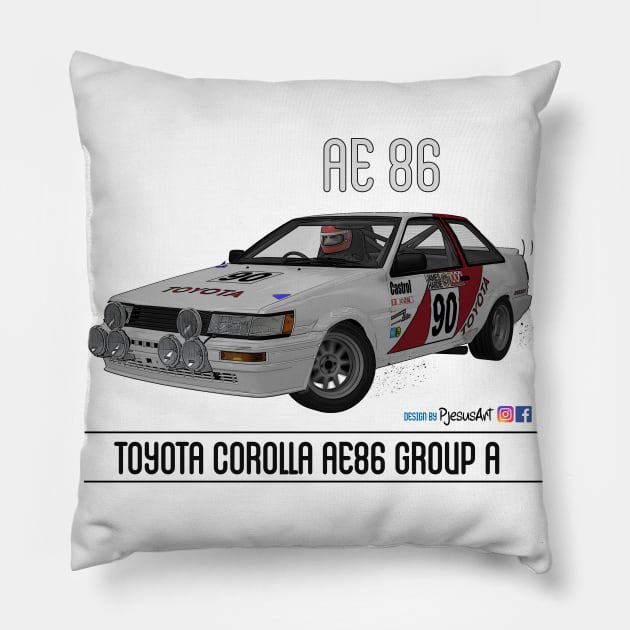 Toyota Corolla AE86 Group A Pillow by PjesusArt