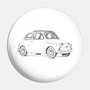 Fiat 500 Wireframe Pin