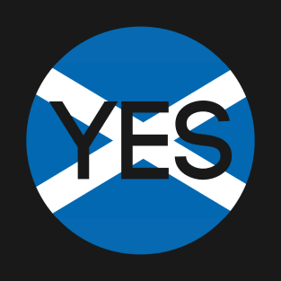 YES, Scottish Independence Saltire Flag Circle Design T-Shirt