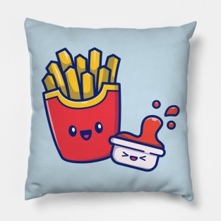 Cute French Fries With Sauce Pillow