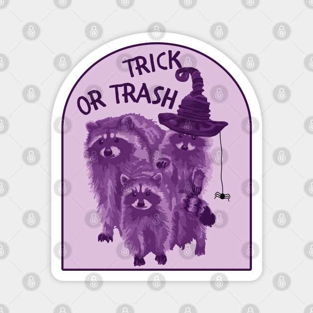 Trick or Trash Raccoons Magnet by Slightly Unhinged