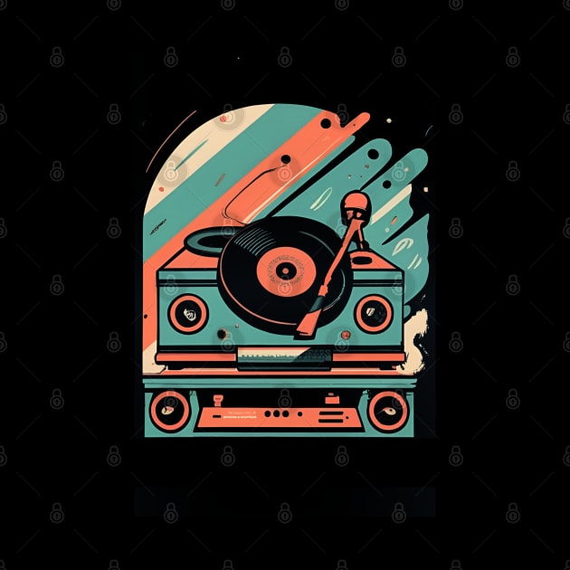 Turntable Vintage Audio Design Vinyl Record Player Dance by click2print