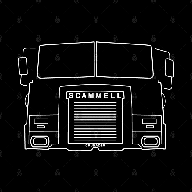 Scammell Crusader classic truck outline white by soitwouldseem