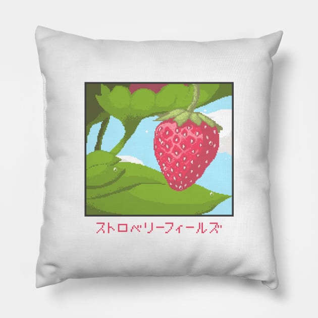 Strawberry Fields Pillow by sirphage