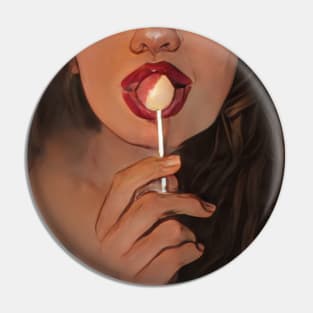 Lolippop Red Lips Geek Designer Dune Stika Artistic Anime Style Pin