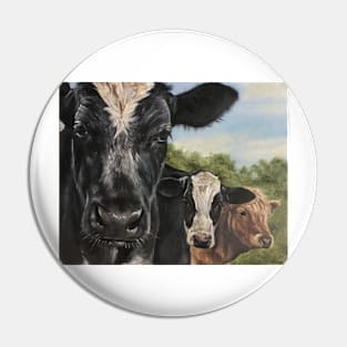 Three Amigos cow painting Pin